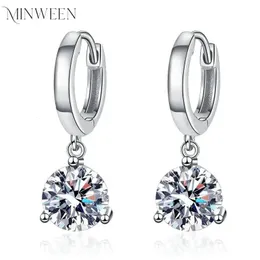 MINWEEN 052CT Brilliant Cut Drop Earrings for Women Classic 3 Prong Wedding Fine Jewelry S925 Sterling Silver GRA 240112
