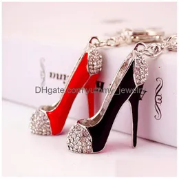 Women Bag Charms Keychain Car Keys Holder Keyring Crystal High Heel Shoes Key Chains Jewelry Drop Delivery Dhiyc