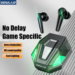 Auricolari Voulao Auricolari Bluetooth 5.0 Cuffie sportive wireless Cuffie da gioco impermeabili Riduzione del rumore Nessun ritardo Auricolari con microfono