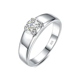 05 karat 5mm utmärkta klippt bröllopsförlovningsringar för män trendiga 14k vita guld silver smycken med certifikat 240112