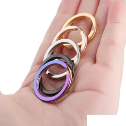 2X30Mm Arcobaleno Rotondo Cerchio Oro Sier Colore Portachiavi Anello portachiavi in metallo Anelli divisi Uni Portachiavi Portachiavi Accessori Fai da te Goccia Dhyaf