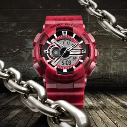 Sanda S Shock Men zegarki sportowe 30 m pływa LED Cyfrowe zegarek wojskowy moda na rękę na rękę na rękę Wodoodporne obserwowanie cyfrowe 80 G286Q