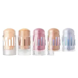 Foundation Primer Milch Makeup Matte Blur Stick Leuchtender holographischer Highlighter 5 Farbtöne Echte Qualität Unvollkommenheit Concealer und B Ot8B0