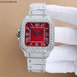 다이아몬드 시계 남성 자동 기계식 8215 시계 40mm 비즈니스 여성 손목 시계 다이아몬드 스터드 스틸 브레이슬릿 Montre De Luxe IPX1