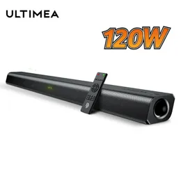 Högtalare Ultimea 120W TV Soundbar Högtalare Hemmabio subwoofer Trådlös Bluetooth -högtalare 3D Surround Stereo Soundbar med LED -display