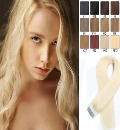 Taśma w Remy Human Hair Extensy 40pcs 2gpiece pu skóra WEF 8A GRAED ELEKTENSIONS SLIKY prosto 613 Bleach Blonde6047503