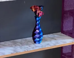 Ваза, меняющая цвет, Разноцветная ваза; Каждая сторона представляет собой разные варианты цветов; Декоративная ваза