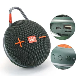 Alto-falantes TG648 Caixa de Som Bluetooth Speaker Sem Fio Ao Ar Livre À Prova D 'Água Portátil Equitação Gancho Mini Áudio TWS Subwoofer Typec Porta TF / FM