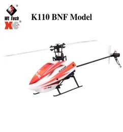 WLTOYS XK K110 6CH 3D 6G System Remote Control Brushless RC Helicopter BNF utan sändare K100K120K123 K124 211104386655