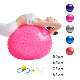 55cm65cm75cm85cm Point Massage Ball Yoga with Pump Hedgehog Fitness Balls Fitball Pilates Balance Training Sport GYM 240112