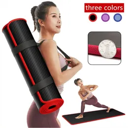 Tappetini yoga antiscivolo NRB di alta qualità da 10 mm extra spessi 183 cm x 61 cm per fitness Pilates insapore cuscinetti per esercizi con bende 240113