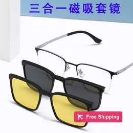 Designer Sunglasses The three in one set of sunglasses can be paired with ultra light metal frame night vision lenses and sunglasses 6110 O6B9