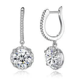 Certified 4 Carats 8mm Diamond Earrings For Women 100% 925 Sterling Silver Rhodium Plating Wedding Jewelry Trend 240112