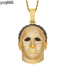 Joias de hip hop de Halloween congeladas pingente fantasma assustador colar de corrente de máscara de Michael Myers