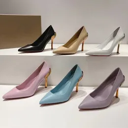 Novos sapatos para mulheres de couro genuíno super saltos altos finos primavera outono designer de luxo sapatos femininos bombas calçados sapatos sociais 8.5cm 35-43 tamanho