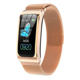 Wristbands AK12 Smart Watch Women 1.14 "IP68 معدل ضربات القلب المقاوم للماء على مدار الساعة على مدار الساعة.