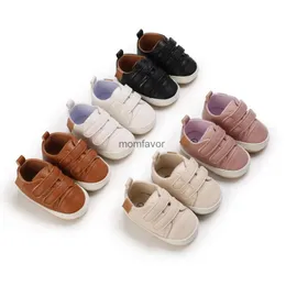 New First Walkers New Baby Shoes Retro Leather Boy Girl Shoes Multicolor Toddler Rubber Sole Anti-slip First Walkers Infant Newborn Baby Items
