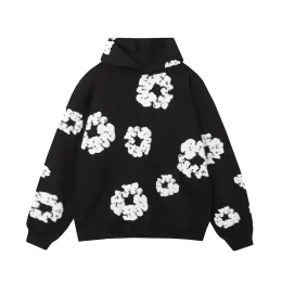 Flower Full Print and Oversized Streetwear Denim Trousers Hoodie Sweatpants Suit Tracksuit Men Womens Casual Wear Sweatsuit Sportswear Pants Urban Outfit 24