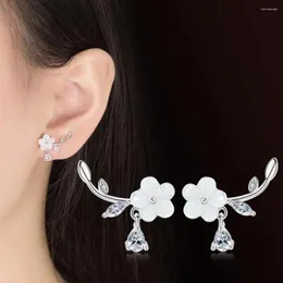 Orecchini a bottone NEHZY placcatura in argento gioielli di orecchini di moda con fiori di conchiglia semplici retrò di alta qualità