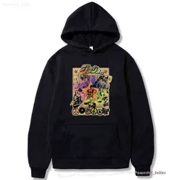 Harajuku jojo tuhaf macera kapüşonlu Japon anime erkek/kadınlar uzun kollu sweatshirt üstleri karikatür hip hop eski kıyafetler 2024 Salı Ess 7044