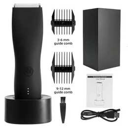 Fully Body Washable Groin Trimmer for Men Women Electric Face Beard Bikini Hair Rechargeable Pubic Shaver Groomer 240112
