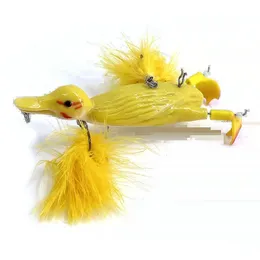 125mm 30g Duck Fishing Lure Top Water Whopper Poppers Wobblers ABS Plastic Artificial Bait with Plopping and Splashing Feet 240113