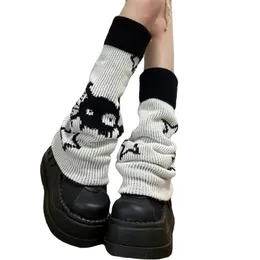 Women S Harajuku Y2K Striped Noge Warmers Japońskie gotyckie kawaii Knit High Socks z luźnym dopasowaniem 240113