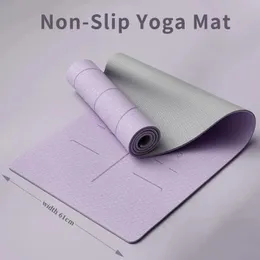 Yoga Mat Anti Slip och miljövänlig fitnessövning med axelband Professionell lämplig 240113