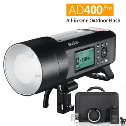 Adaptrar Godox AD400 Pro Witstro Allinone Outdoor Flash AD400Pro Lion Battery TTL HSS med Builtin 2.4G Wireless X System