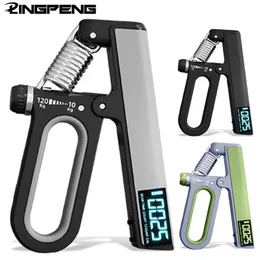 Electronic Counting Timing Grip 10-120KG Professional Hand Strength Adjustable Arm Muscle Training Wrist Fitness Equipment 240112