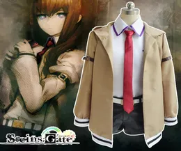 Anime giapponese Steins Gate Makise Kurisu Costume Cosplay Giacca Cappotto Outfit Abiti Uniforme8589311