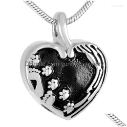 Collane con ciondolo Ijd9293 Stampa animale nel mio cuore Gioielli di cremazione in acciaio inossidabile per animali domestici di ceneri Collana con urna commemorativa Keepsake Dhbsx