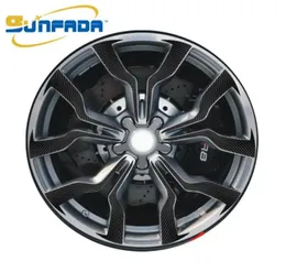 Nero Mozzo Ruota In Fibra di Carbonio Adesivi Per Auto Per R8 Decalcomania Esterna Car Styling 18 pollici 19 pollici Ruota46956751895595