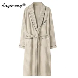 L-4xl luksusowa szlafrok dla mężczyzny jesień zimowy dzianina bawełniana kołnierz z długim rękawem Męskie szaty eleganckie męskie kimono szlafrop