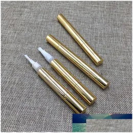 Packing Bottles Wholesale 100Pcs/Lot L Empty Gold Twist Pen Cosmetic Container Lip Gloss Eyelash Growth Manicure Nail Care Maquiagem D Dhw4X
