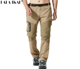 LALA IKAI Calças de caminhada masculinas removíveis de verão shorts esportivos ao ar livre estiramento de secagem rápida calças de trekking calças de pesca HMA10015 C1811913409