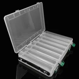 Double Sided 14 Compartments Fishing Tackle Boxes Lure Organizer Hook Bait Case Container Box For Wobblers 240112