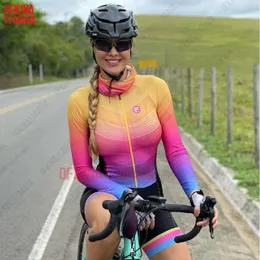 Zestawy Oda bicicletas camisa de time One Piece Jersey Jersey Długie rękawowe koszulki Jersey Women Odzież Macquinho Ciclismo Cycling