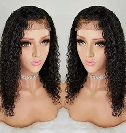 360 кружевные фронтальные парики с волнистыми волнами, вьющиеся HD, тонкопленочный швейцарский парик из натуральных волос для чернокожих женщин с волосами младенца, плотность 150, натуральный цвет3531321