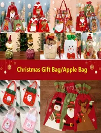2023 New Christmas Santa Sack Candy Bag Children Xmas Gifts Candy Stocking Bag 절묘한 산타 클로스 린넨 드로 스트링 가방 Christma8403381
