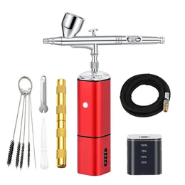 Portable Mini Spray Gun Compressor Kit Replacement Battery Spray Gun DIY High Pressure Pneumatic Makeup Nail Cake Automotive Art 240113