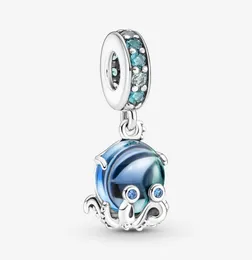 100 925 Sterling Silver Murano Glass Cute Octopus Dangle Charms Fit Original European Charm Bracelet Fashion Wedding Wedding 7954231