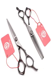 Profesjonalne nożyczki fryzjerskie 6 cali Japonia 440C Czarna kolor ścinania Stylist Stylist Stylist Shears Fryzjerskie nożyczki włosy SCISSO9383831