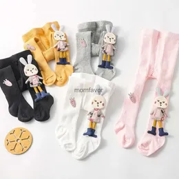 New Kids Socks Baby Girl Tights Cartoon Stockings 3D Rabbit Söta flickor Strumpbyxor Cotton Autumn Winter Trousers Sticked Socks Pants 0-4 år