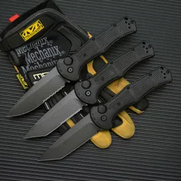 Bm 9070BK Claymore Folding Knife 3.6" CPM-D2 Cobalt Blade Grivory Handle Outdoor Camp Hunt AUTO Pocket Knives 9071 9070 9071BK-1 aUtomatic Tools