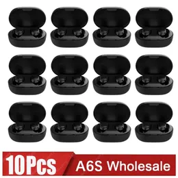 سماعات الأذن 10pcs Wholesale TWS A6S Wireless Headphones Bluetooth Earphone 5.1 STEREO HEARSETERS مع الميكروفون لـ iPhone Xiaomi