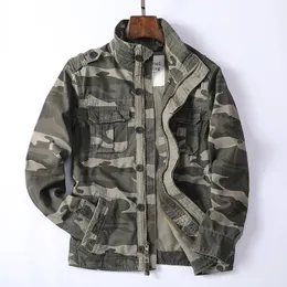 American retro spring and autumn men's jacket camouflage casual men's jacket loose zipper green men's spot wholesale