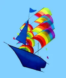 66 x 96cm 3D Sailboat Kite for Kids adults Sailing Boat Flying Kite with String and Handle Outdoor Beach Park Sports Fun6181691