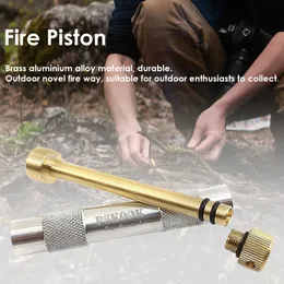 황동 파이어 피스톤 키트 야외 비상 도구 불꽃 제조업체 스타터 튜브 240112