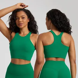 Hochgeschlossener Push-Up-Sport-BH für Damen, Racerback, stoßfest, für Fitnessstudio, Laufen, Tank-BHs, Workout, Yoga, Crop-Tops mit abnehmbaren Polstern, 240113